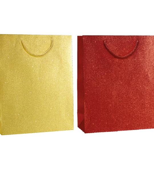 gift bags large gold/red plain asstd