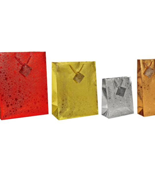 gift bags metallic stars 4 astd - small