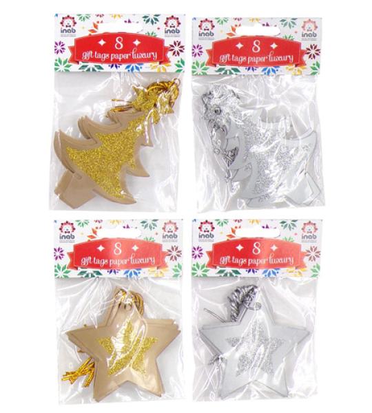 gift tags christmas paper luxury -8pcs