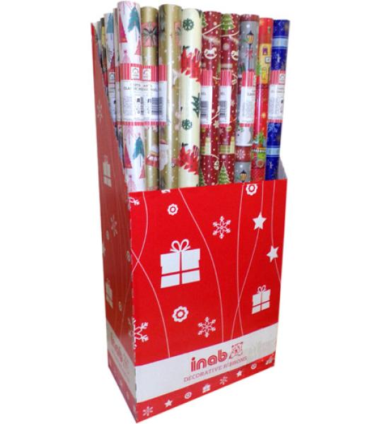 wrapping paper rolls christmas trad 70x1