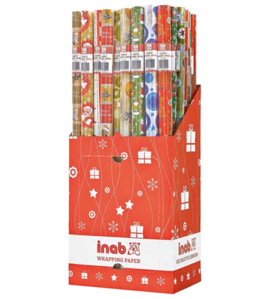 wrapping paper rolls christmas trad 2m