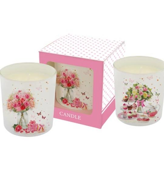 flower garden candle in box 2 asstd