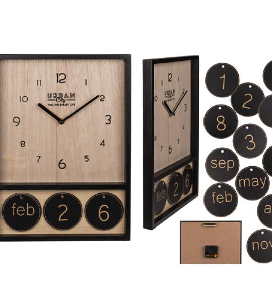 wooden clock with calendar