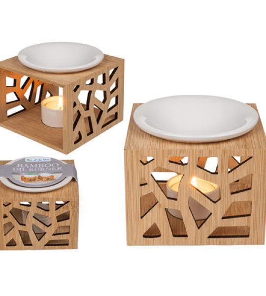 bamboo oil burner 12cm x 12cm