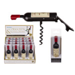 WINE BOTTLE SHAPED CORKSCREW + OPENER