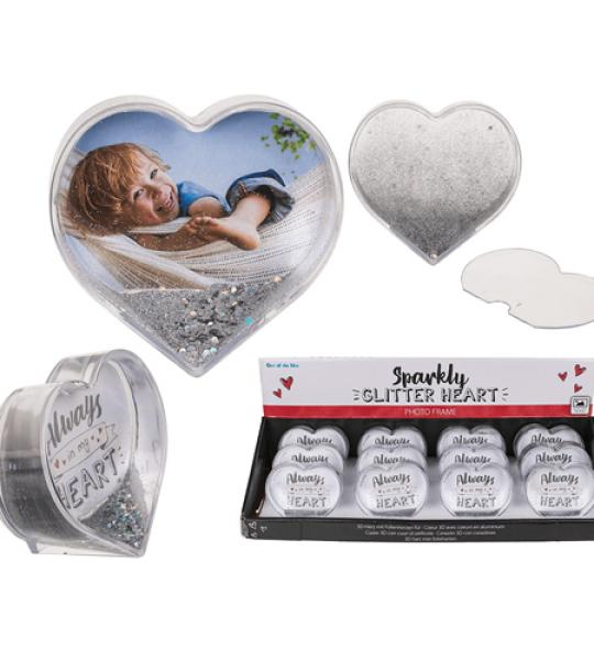 heart waterglobe photoframe 9cm