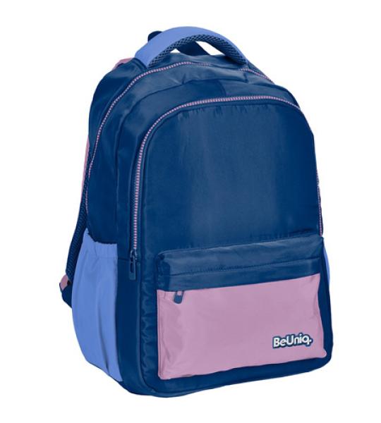 backpack 2 comp.padded- blue-pink