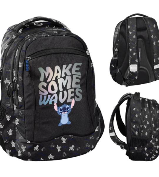 STITCH BACKPACK BLACK - MAKE SOME WAVES