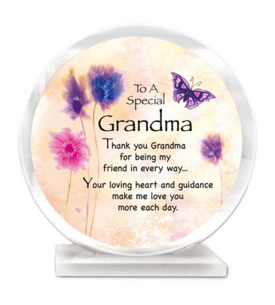 glass plaque -grandma