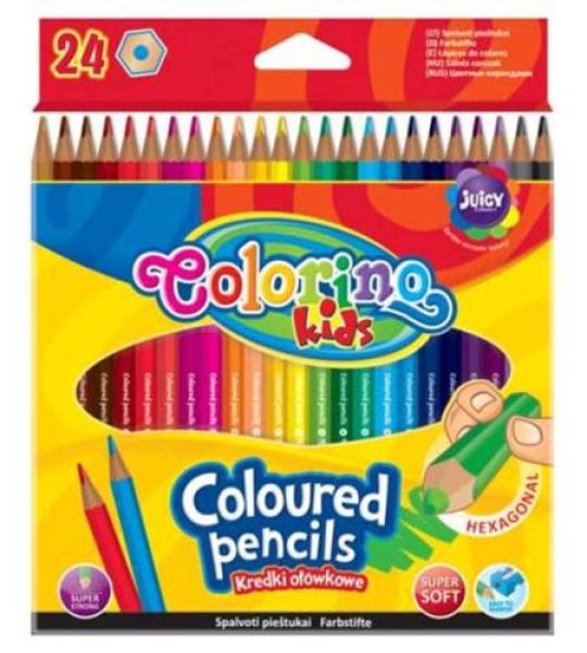 PENCIL COLOURS LONG HEXAGONAL X24 CLRS