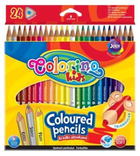 PENCIL COLOURS LONG TRIANGULAR X 24