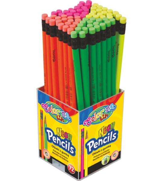 NEON PENCILS WITH ERASER