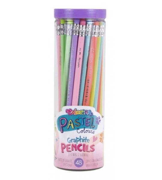 PENCILS+ERASER GRAPHITE PASTEL COLOURS