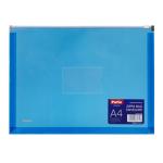 ENVELOPE ZIPPER PLASTIC WITH BADGE A4 BL