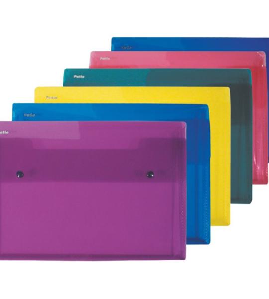 A4 DOCUMENT FOLDER+2 BUTTONS TRANS. PURP