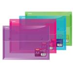 A4 DOCUMENT FOLDER+2 BUTTONS TRANS. PINK