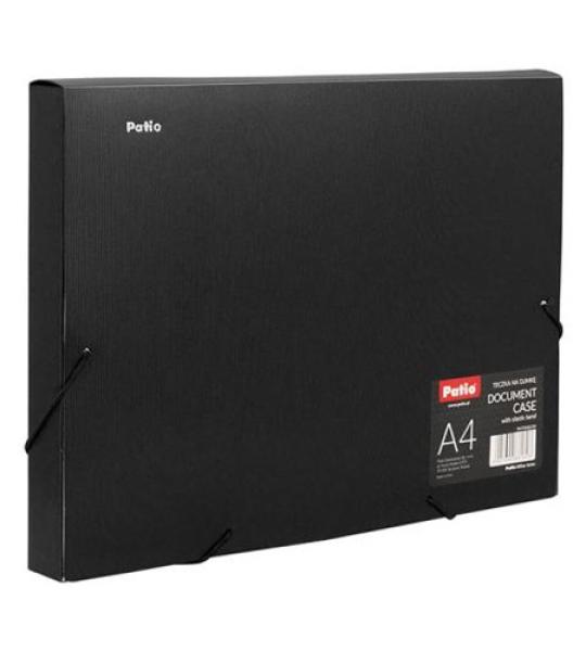 DOCUMENT CASE A4 30MM BLACK ELASTIC PP