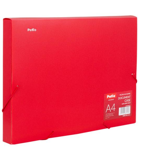 DOCUMENT CASE A4 30MM RED ELASTIC PP