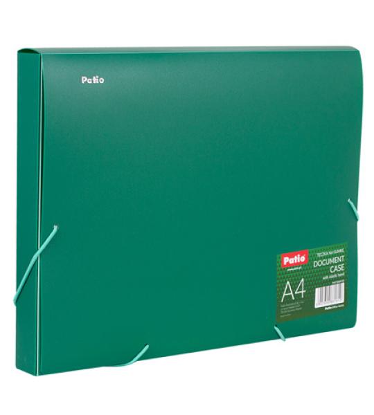 DOCUMENT CASE A4 30MM GREEN ELASTIC PP