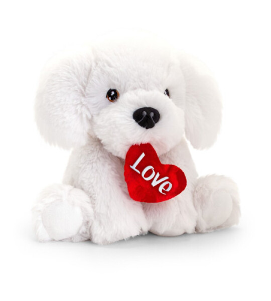 25cm keeleco bichon frise with heart