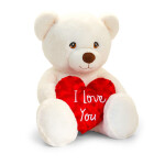 25cm keeleco cream wafe bear w/heart