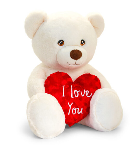 25cm keeleco cream wafe bear w/heart