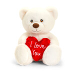 30cm keeleco cream wafe bear w/heart