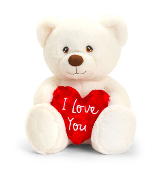 30cm keeleco cream wafe bear w/heart