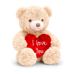 18cm keeleco cream bramble bear w/heart