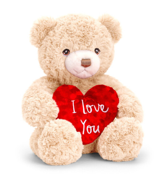 18cm keeleco cream bramble bear w/heart