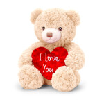 25cm keeleco cream bramble bear w/heart