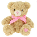 18cm keeleco bramble bear w/pink heart