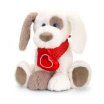 35cm white ruffles patch dog with heart