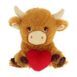 18cm keeleco highland cow+heart