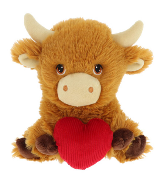 18cm keeleco highland cow+heart