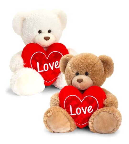 35cm barnaby bear with heart 2 asstd