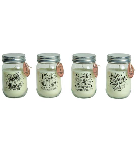 scented candle in glass jar 4 designs